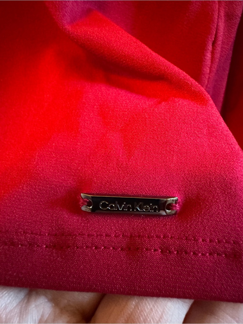 EUC Calvin Klein Twist Neck Keyhole Blouse - Long Sleeve - Magenta/Raspberry M - Picture 3 of 11